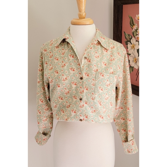 80s Ralph Lauren Floral 1980s Vintage Cotton Flannel Long Sleeve Button Down Top - Picture 3 of 14